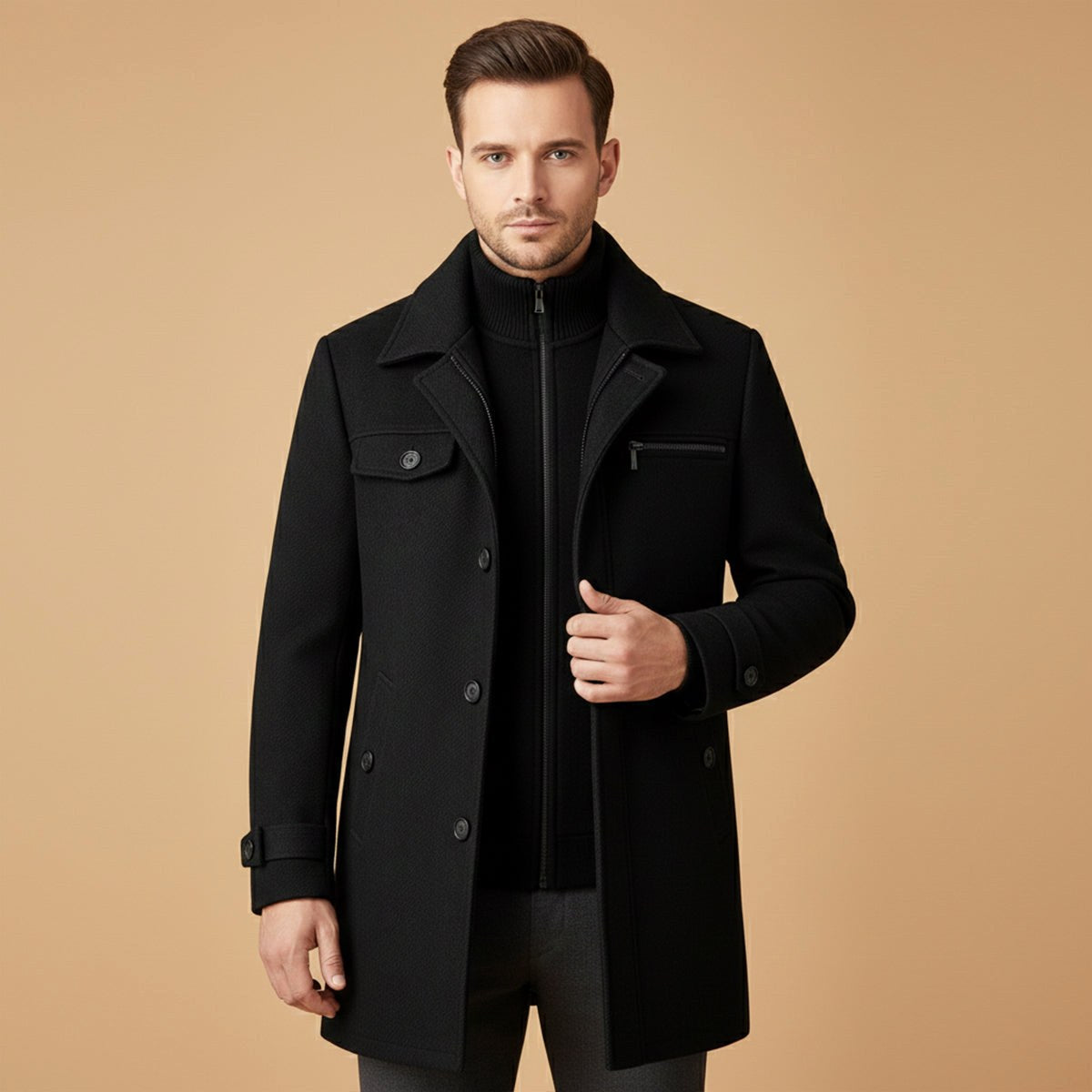 Devin | Men's Wool Blend Jacket, Tailored Smart Jacket | Animated Apparel | Gray