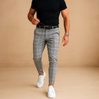 Dominic | Men's Check Trousers, Modern Tailored Trousers | Animated Apparel
