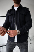 Dominic | Men's Long Sleeve Button-Up Shirt Jacket, Relaxed-Fit Overshirt | Animated Apparel