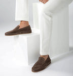 Bennett | Men's Slip-On Loafers with Cushioned Sole, Smart Casual Loafers | Animated Apparel | Brown