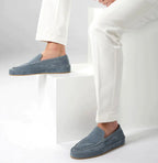 Bennett | Men's Slip-On Loafers with Cushioned Sole, Smart Casual Loafers | Animated Apparel | Light Blue