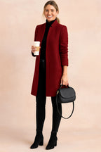 Dominique | Women's Minimalist Fitted Coat, Lightweight Everyday Coat | Animated Apparel
