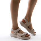 Donatella | Women's Orthopedic Flat Strap Sandals - Black