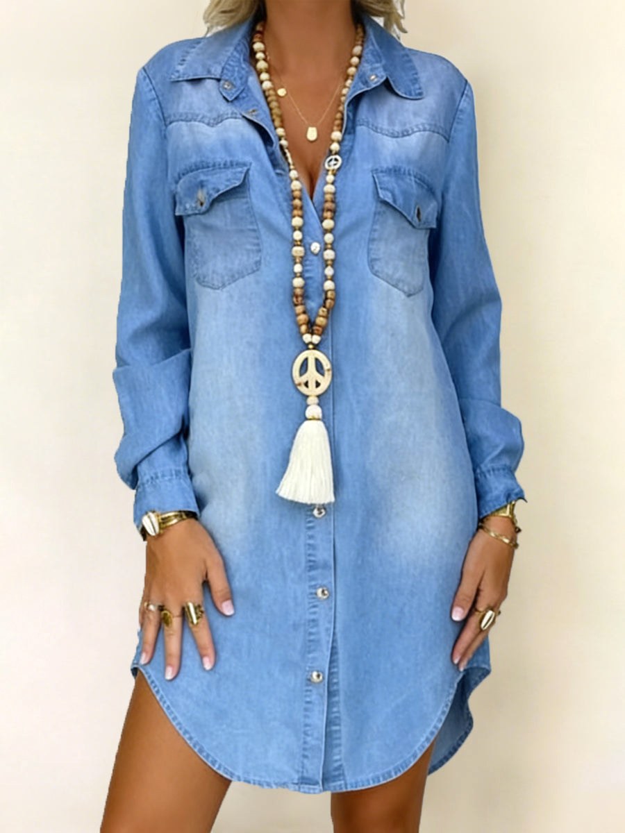 Donna | Women's Casual Denim Shirt Dress - image 1
