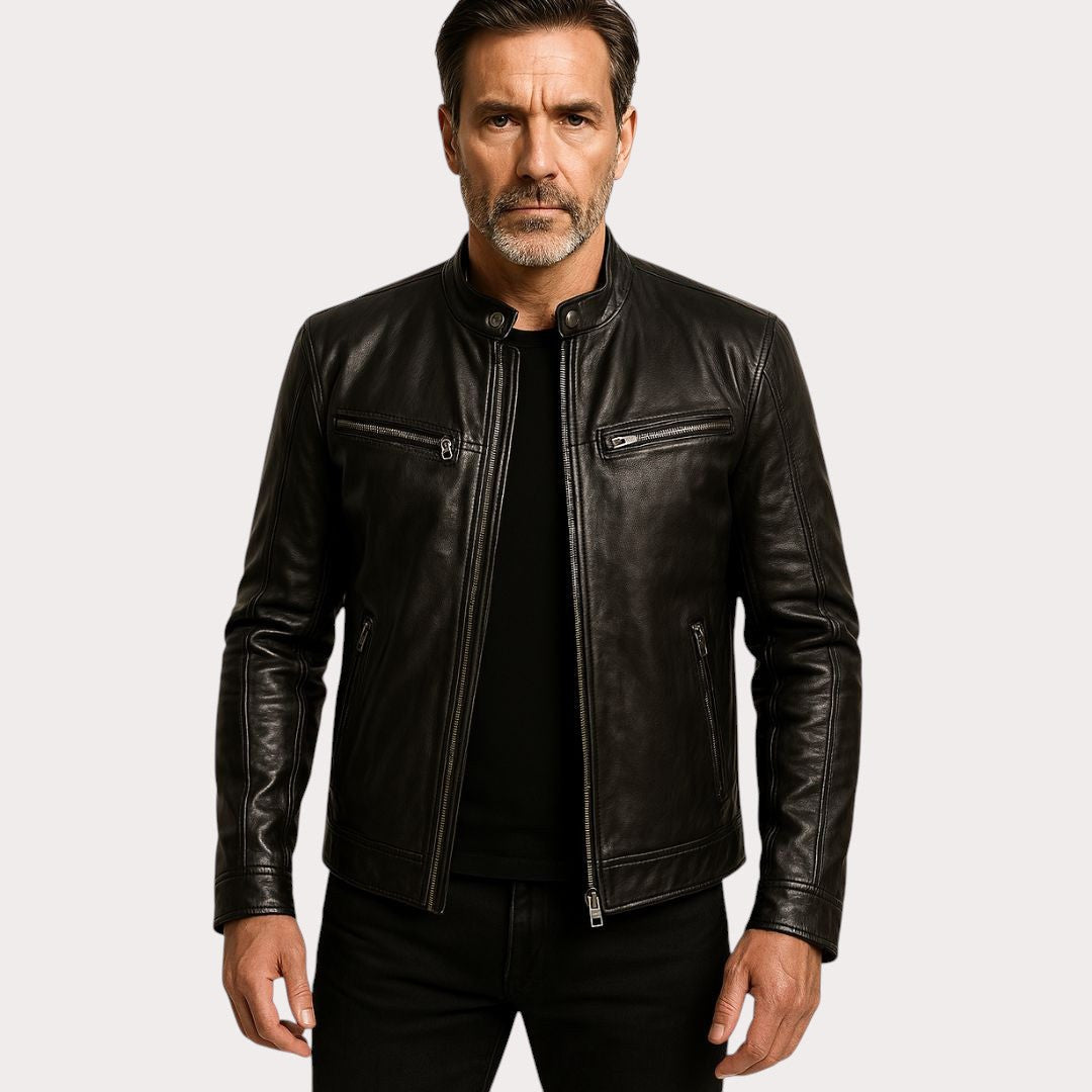 Douglas | Men's Premium Leather Jacket, Classic Tailored Jacket | Animated Apparel