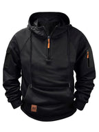 Dylan | Men's Half-Zip Hooded Pullover, Kangaroo Pocket Hoodie | Animated Apparel | Navy