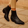 Edith | Women's Leather Cowboy Boots, Western Style Ankle Boots | Animated Apparel