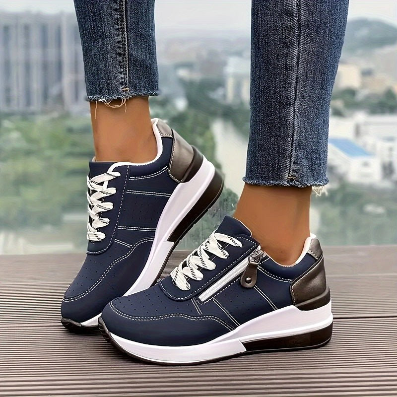 Edith | Women's Orthopaedic Trainers, Comfortable Slip-On Shoes | Animated Apparel | Blue
