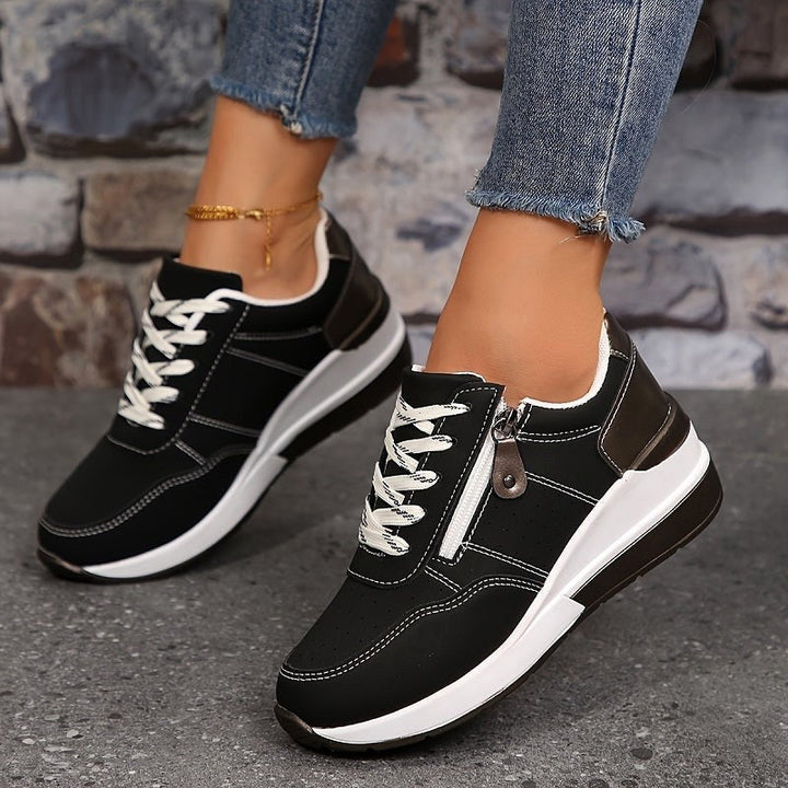 Edith | Women's Orthopaedic Trainers, Comfortable Slip-On Shoes | Animated Apparel | Black