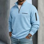 Christopher | Men's Long Sleeve Waffle Knit Jumper, Relaxed Fit Everyday Jumper | Animated Apparel