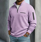 Christopher | Men's Long Sleeve Waffle Knit Jumper, Relaxed Fit Everyday Jumper | Animated Apparel
