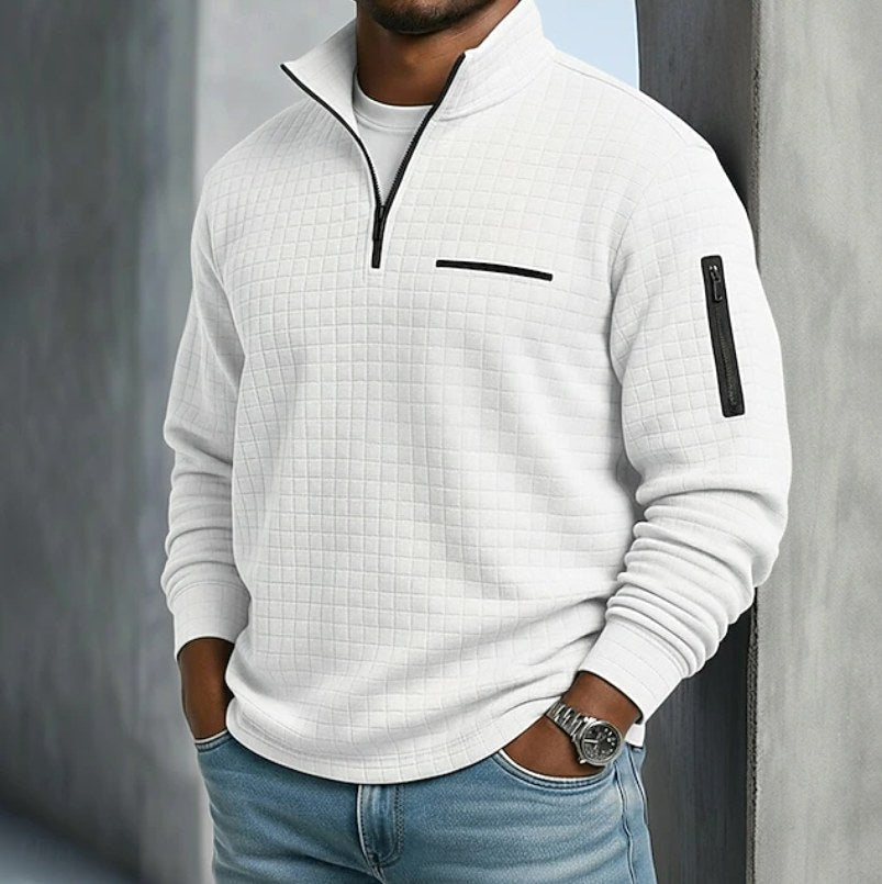 Christopher | Men's Long Sleeve Waffle Knit Jumper, Relaxed Fit Everyday Jumper | Animated Apparel