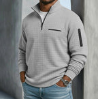 Christopher | Men's Long Sleeve Waffle Knit Jumper, Relaxed Fit Everyday Jumper | Animated Apparel
