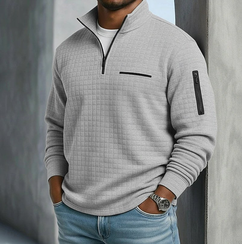 Christopher | Men's Long Sleeve Waffle Knit Jumper, Relaxed Fit Everyday Jumper | Animated Apparel