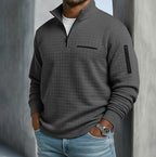 Christopher | Men's Long Sleeve Waffle Knit Jumper, Relaxed Fit Everyday Jumper | Animated Apparel