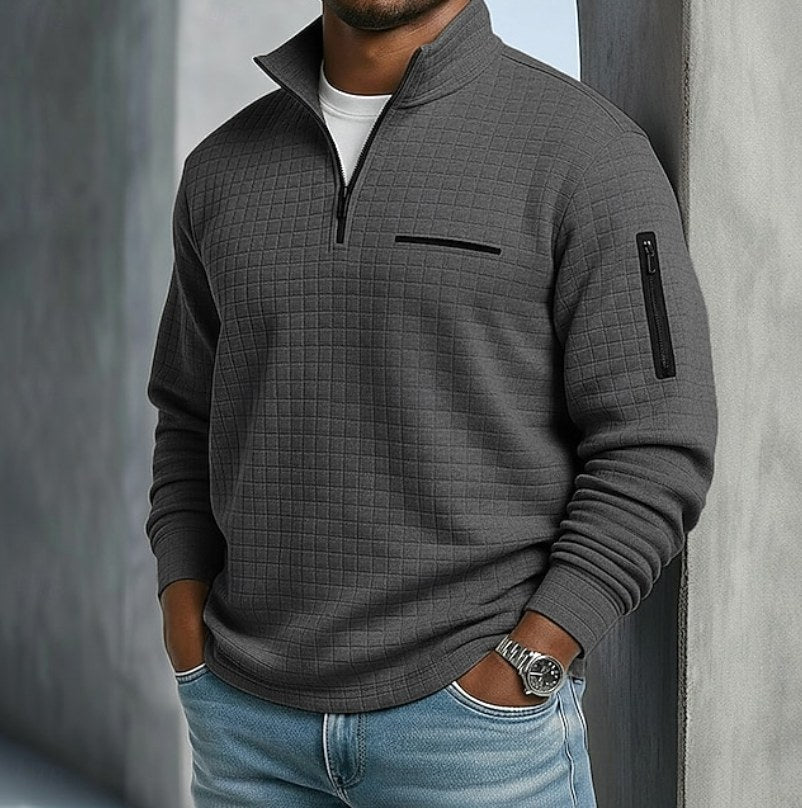 Christopher | Men's Long Sleeve Waffle Knit Jumper, Relaxed Fit Everyday Jumper | Animated Apparel