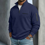 Christopher | Men's Long Sleeve Waffle Knit Jumper, Relaxed Fit Everyday Jumper | Animated Apparel