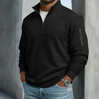 Christopher | Men's Long Sleeve Waffle Knit Jumper, Relaxed Fit Everyday Jumper | Animated Apparel