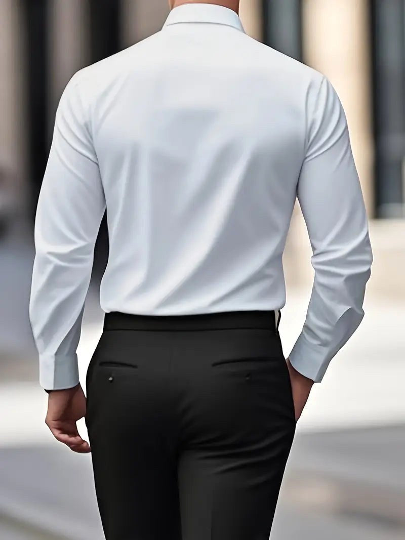 Edward | Men's Long-Sleeved Breathable Shirt, Slim-Fit Smart Shirt | Animated Apparel