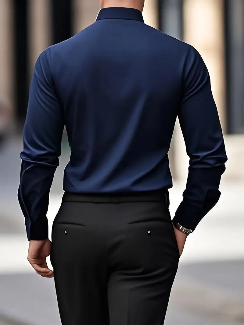 Edward | Men's Long-Sleeved Breathable Shirt, Slim-Fit Smart Shirt | Animated Apparel
