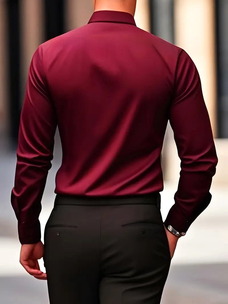 Edward | Men's Long-Sleeved Breathable Shirt, Slim-Fit Smart Shirt | Animated Apparel