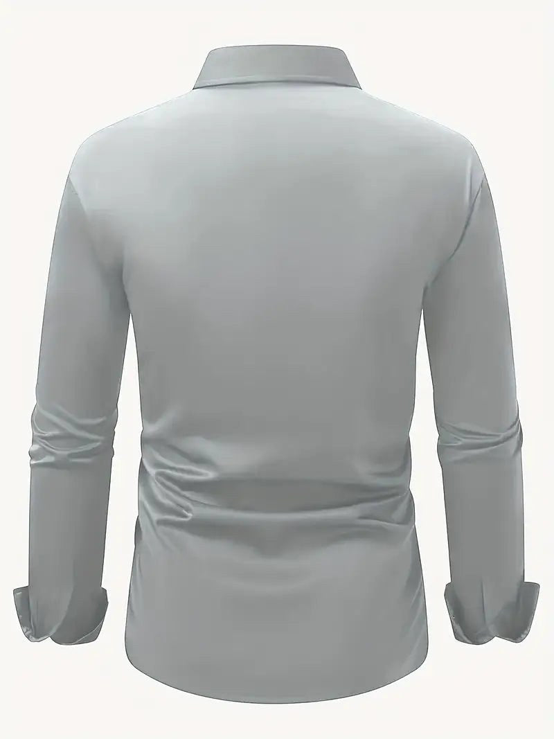 Edward | Men's Long-Sleeved Breathable Shirt, Slim-Fit Smart Shirt | Animated Apparel