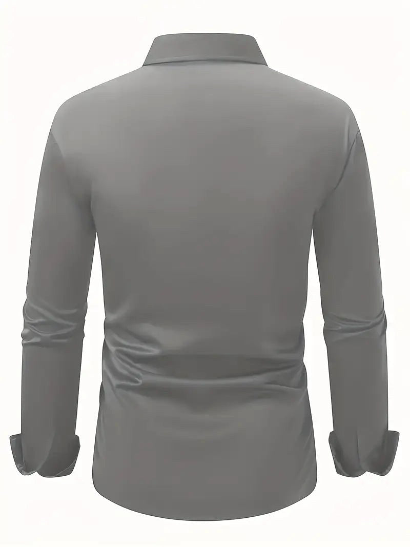 Edward | Men's Long-Sleeved Breathable Shirt, Slim-Fit Smart Shirt | Animated Apparel