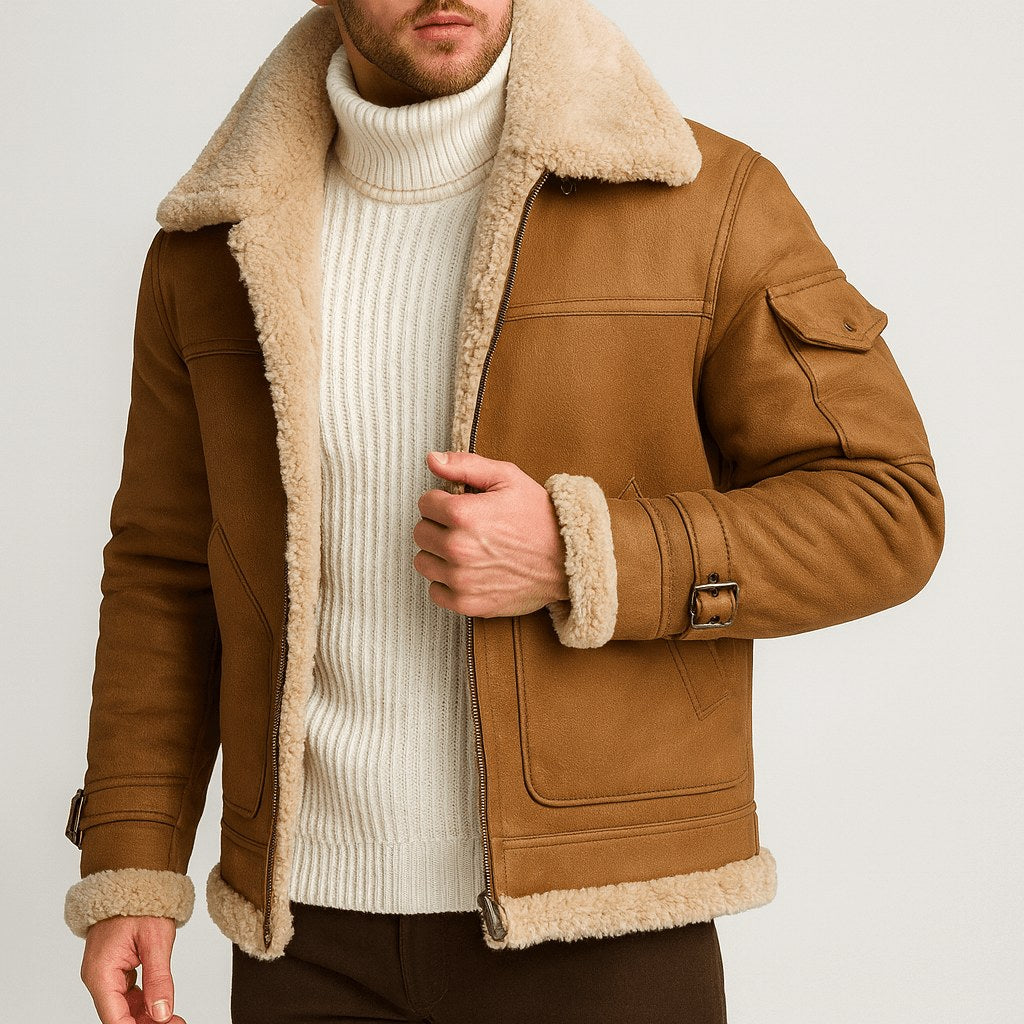Aubrey | Women's Leather Jacket in Camel, Classic Leather Jacket | Animated Apparel