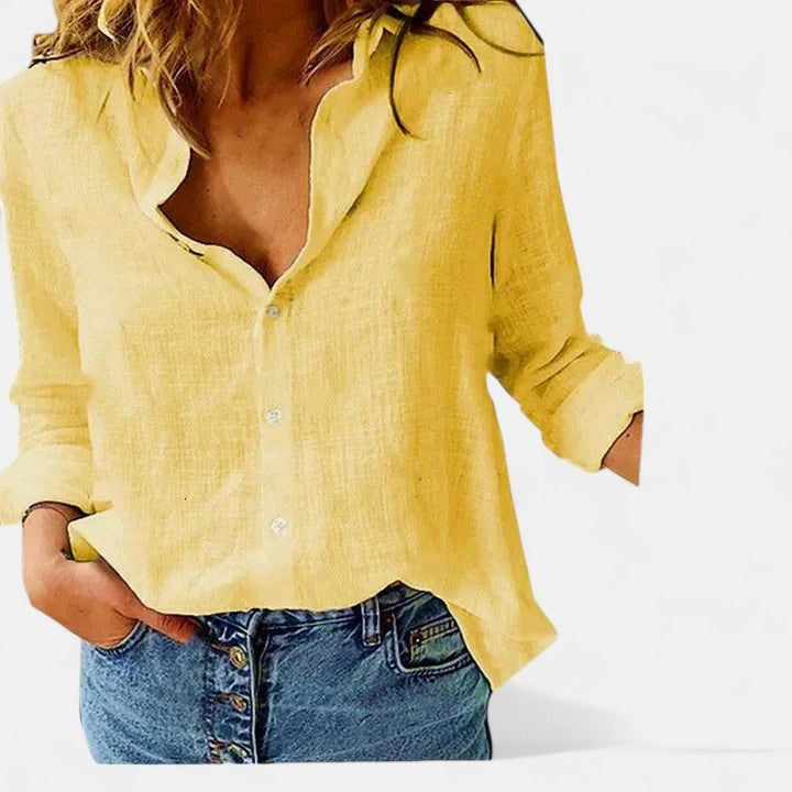 Eleanor | Women's Classic Button-Down Blouse - Black 2