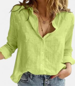 Eleanor | Women's Classic Button-Down Blouse - Pink
