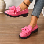 Ella | Women's Slip-On Shoes with Round Toe and Knot Detail, Platform Slip-On Shoes | Animated Apparel