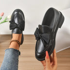 Ella | Women's Slip-On Shoes with Round Toe and Knot Detail, Platform Slip-On Shoes | Animated Apparel