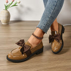 Ella | Women's Slip-On Shoes with Round Toe and Knot Detail, Platform Slip-On Shoes | Animated Apparel