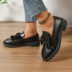 Ella | Women's Slip-On Shoes with Round Toe and Knot Detail, Platform Slip-On Shoes | Animated Apparel