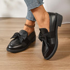 Ella | Women's Slip-On Shoes with Round Toe and Knot Detail, Platform Slip-On Shoes | Animated Apparel