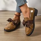 Ella | Women's Slip-On Shoes with Round Toe and Knot Detail, Platform Slip-On Shoes | Animated Apparel