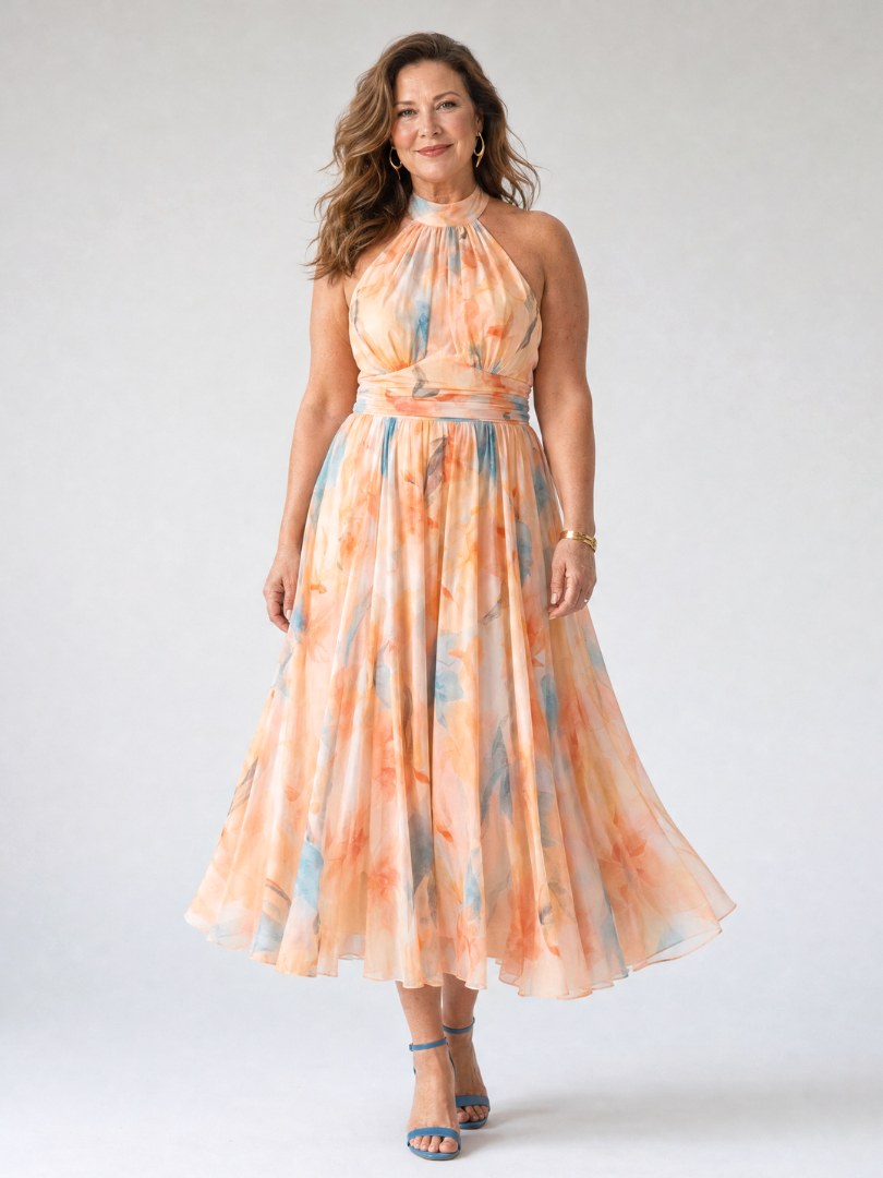 Elin | Women's Halter Midi Dress - image 5