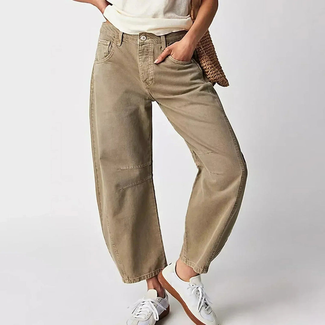 Elina | Women's Baggy High-Rise Jeans - Zwart