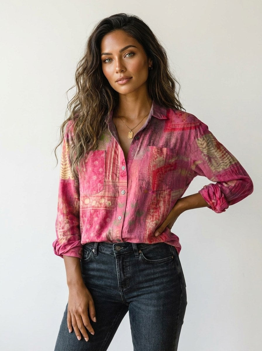 Elina | Women's Botanical Button-Down Blouse - image 9