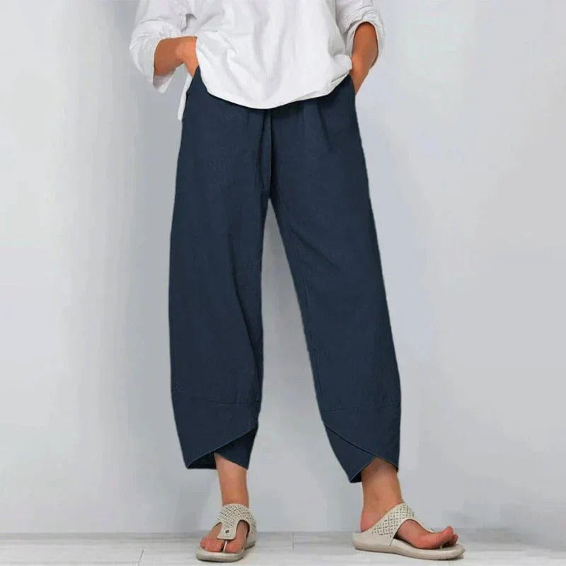 Elina | Women's Lightweight Summer Trousers - Khaki