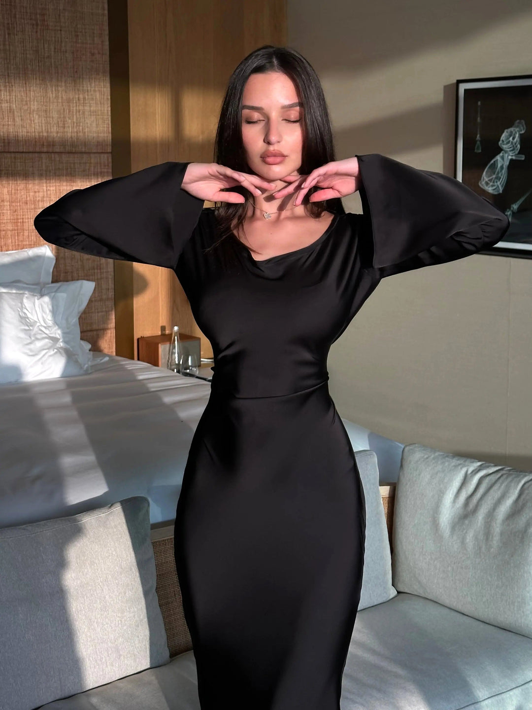 Elina | Women's Long Sleeve Maxi Dress - image 13