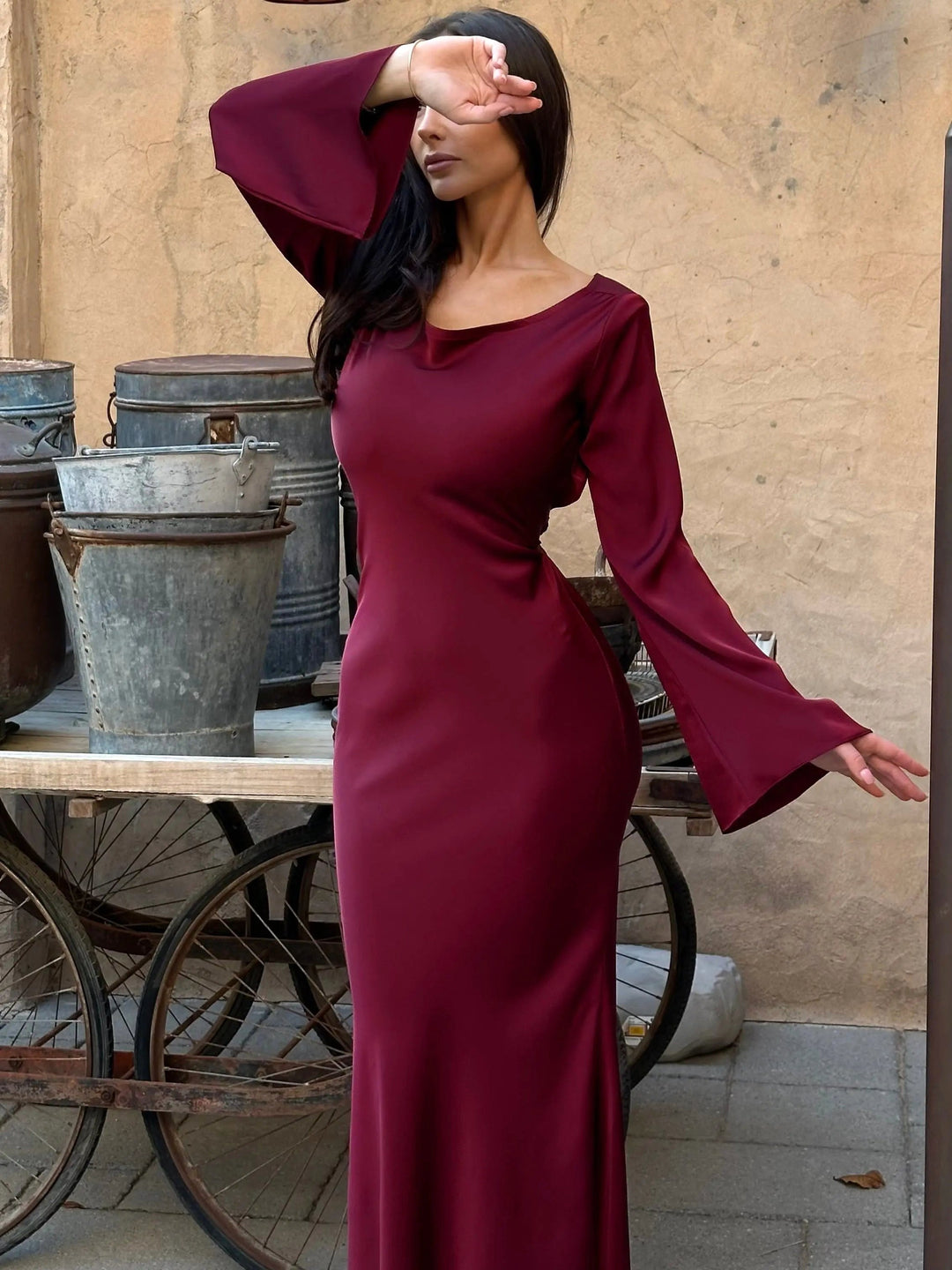 Elina | Women's Long Sleeve Maxi Dress - image 22