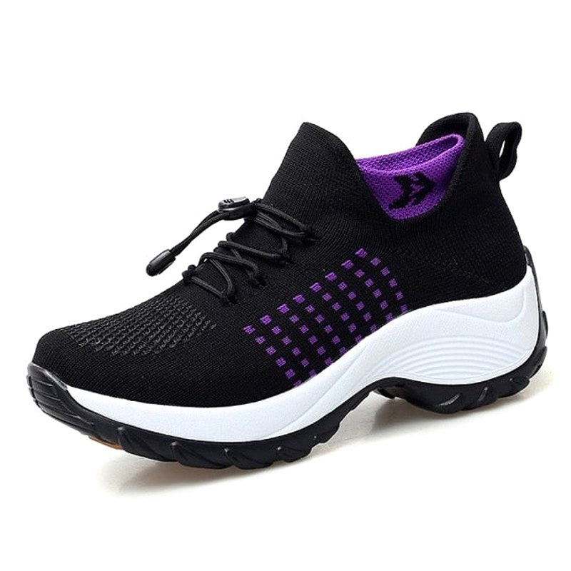 Elina | Women's Orthopedic Comfort Shoes - Black Purple