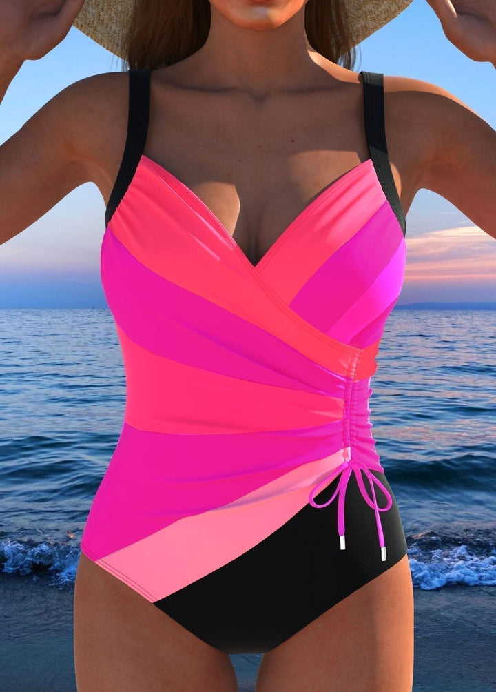 Elina | Women's Printed Surplice Swimsuit with Tummy Control - image 5