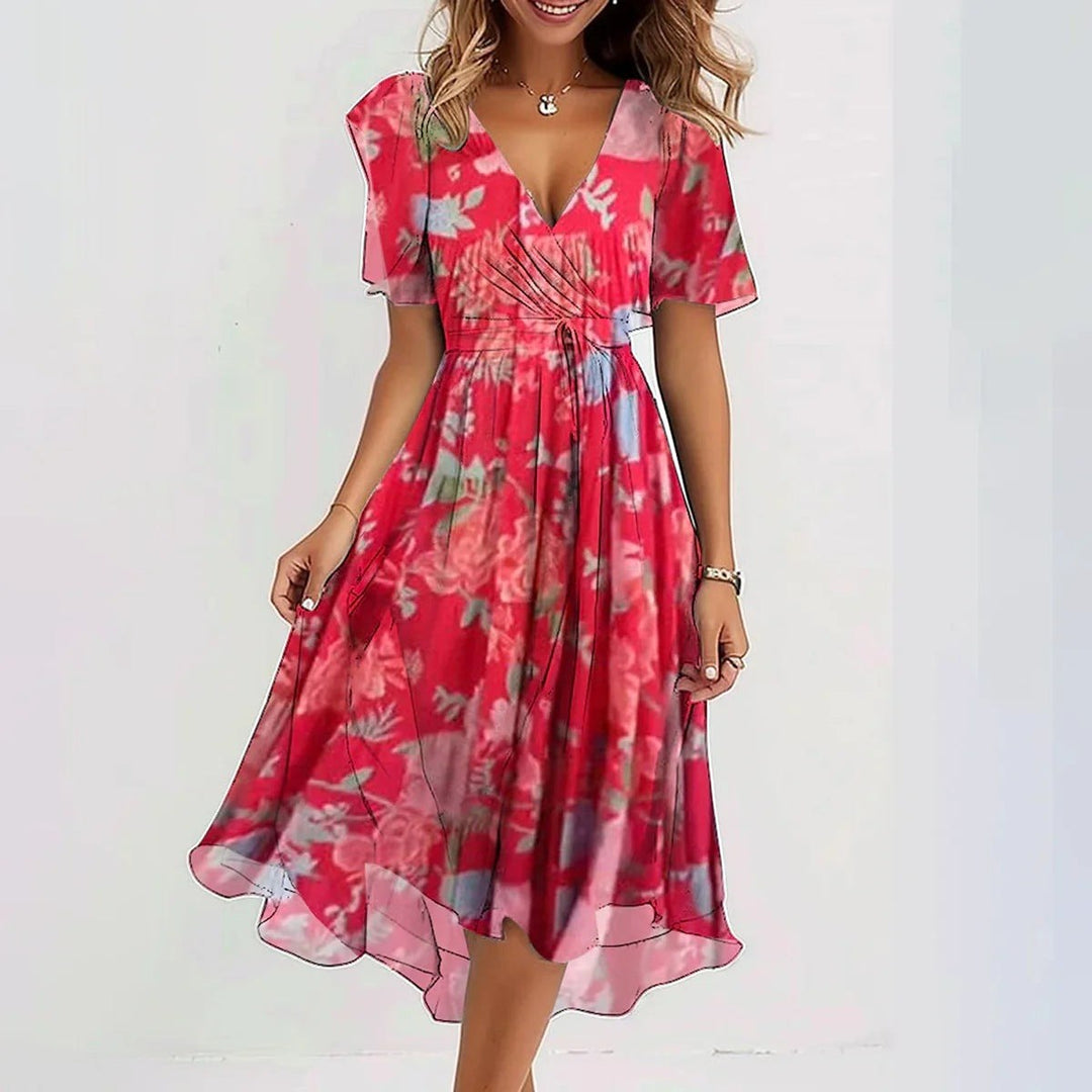Elina | Women's Sleeveless Summer Flowy Dress - Pink