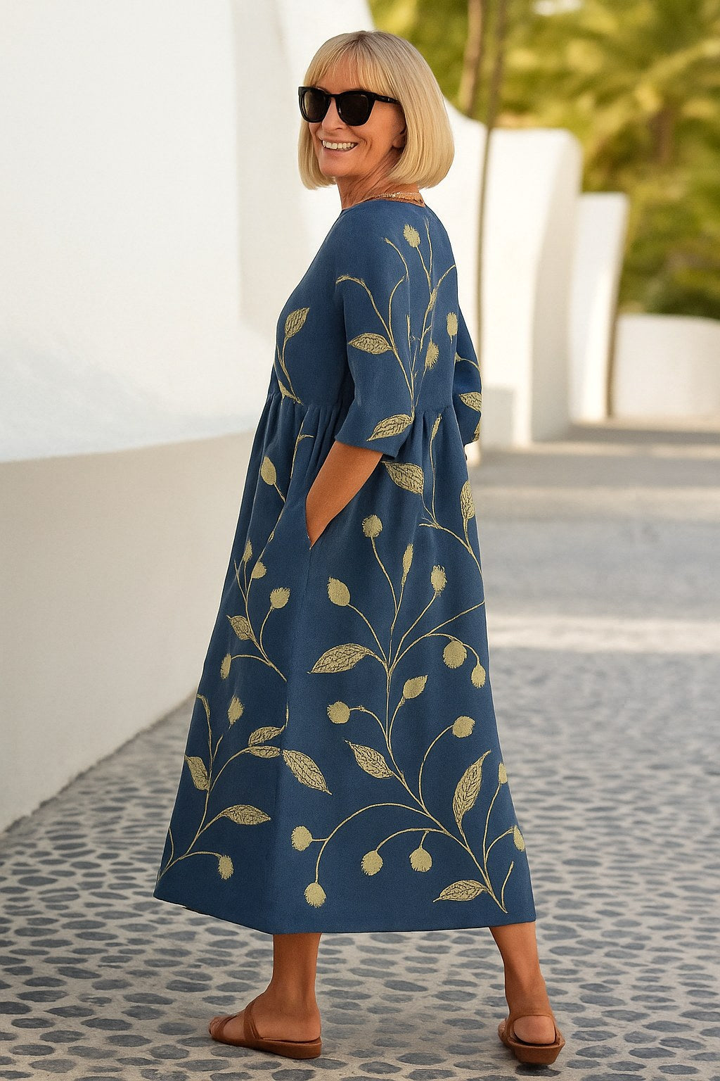 Eliza | Women's Short Sleeve Comfortable Midi Dress - image 11