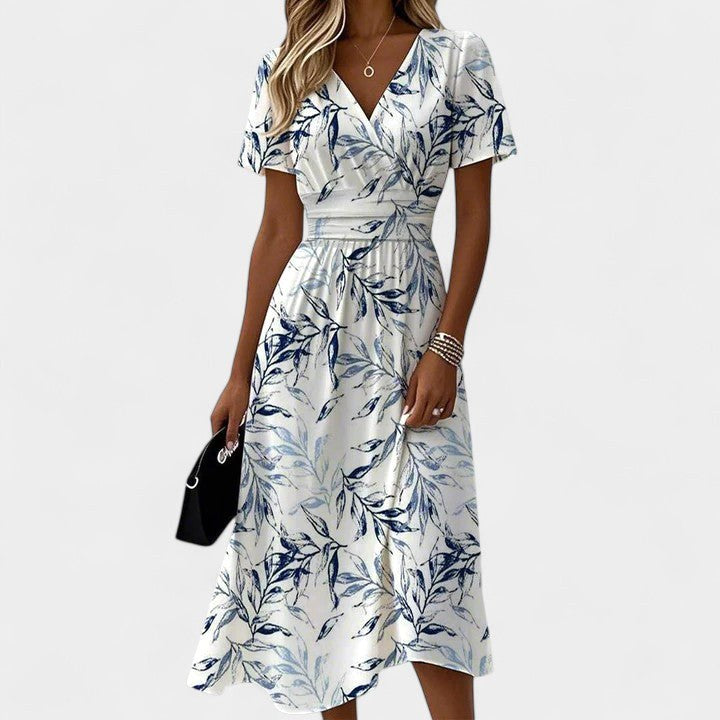 Eliza | Women's V-Neck Elegant Midi Dress - image 2