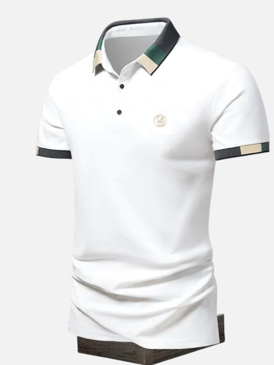 Alexander | Men's Polo Shirt with Contrast Collar, Smart Casual Polo Shirt | Animated Apparel