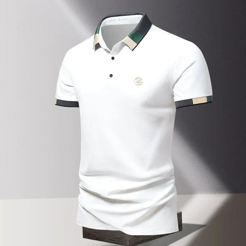 Alexander | Men's Polo Shirt with Contrast Collar, Smart Casual Polo Shirt | Animated Apparel