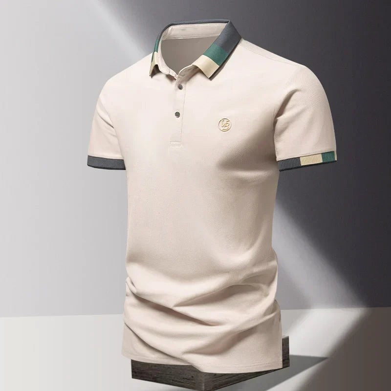 Alexander | Men's Polo Shirt with Contrast Collar, Smart Casual Polo Shirt | Animated Apparel